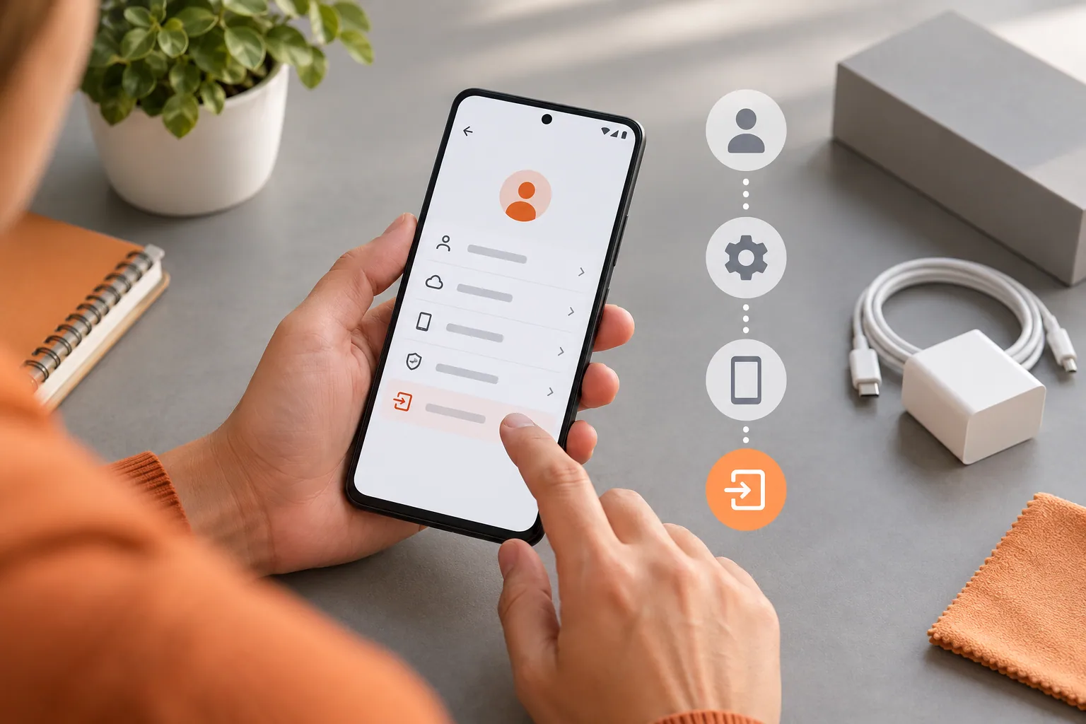 Person reviewing account removal settings on an Android phone.